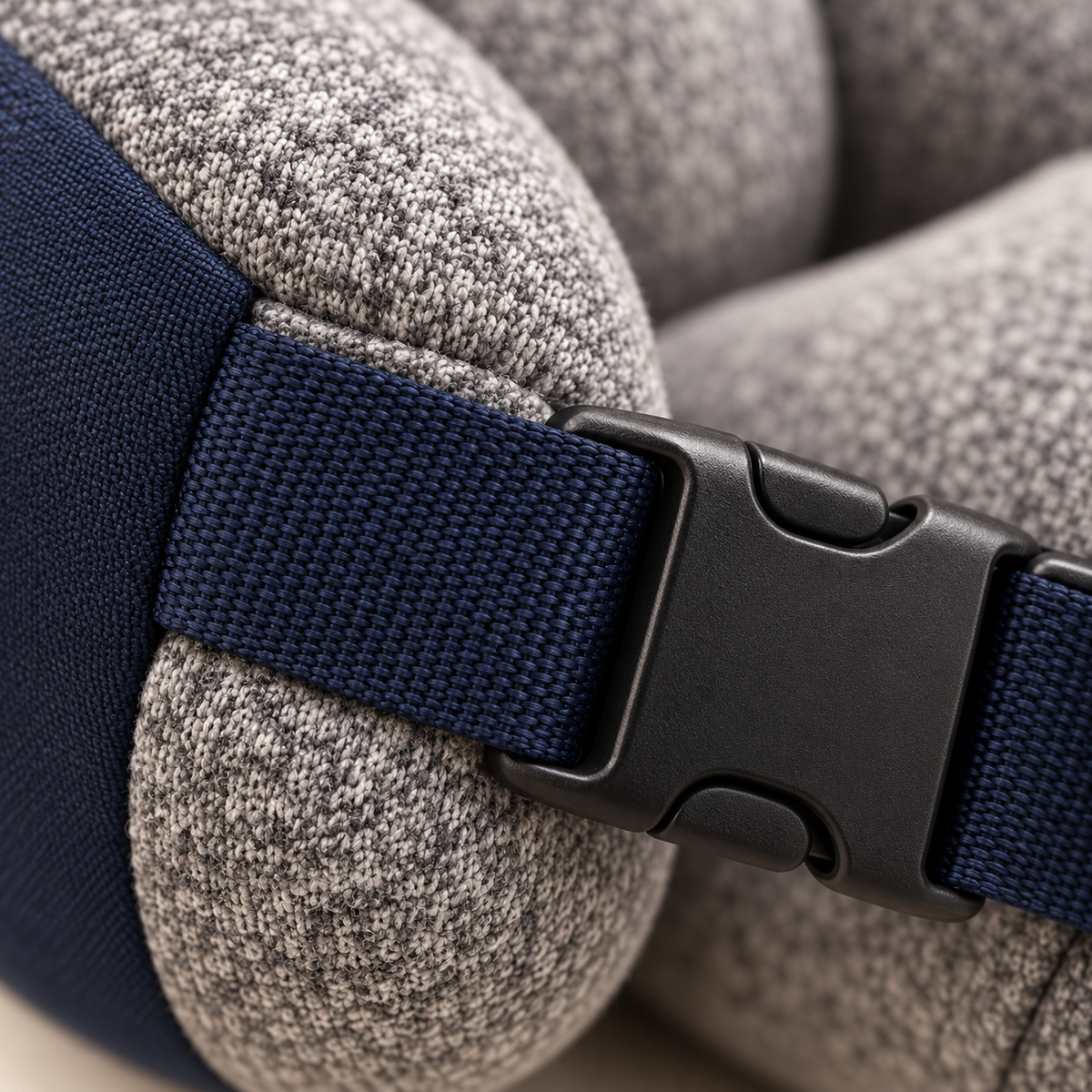 Buckle-Front Memory Foam Travel Neck Pillow