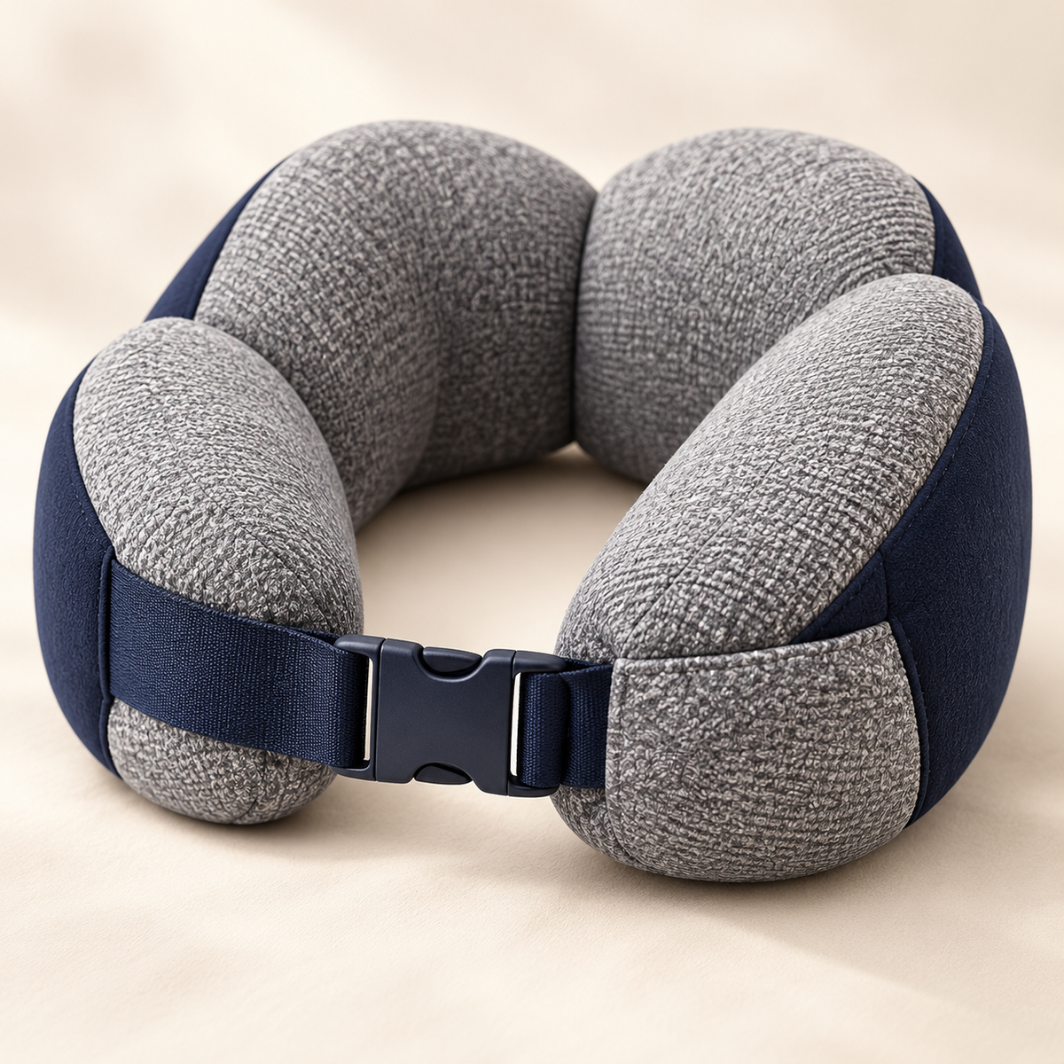 Buckle-Front Memory Foam Travel Neck Pillow