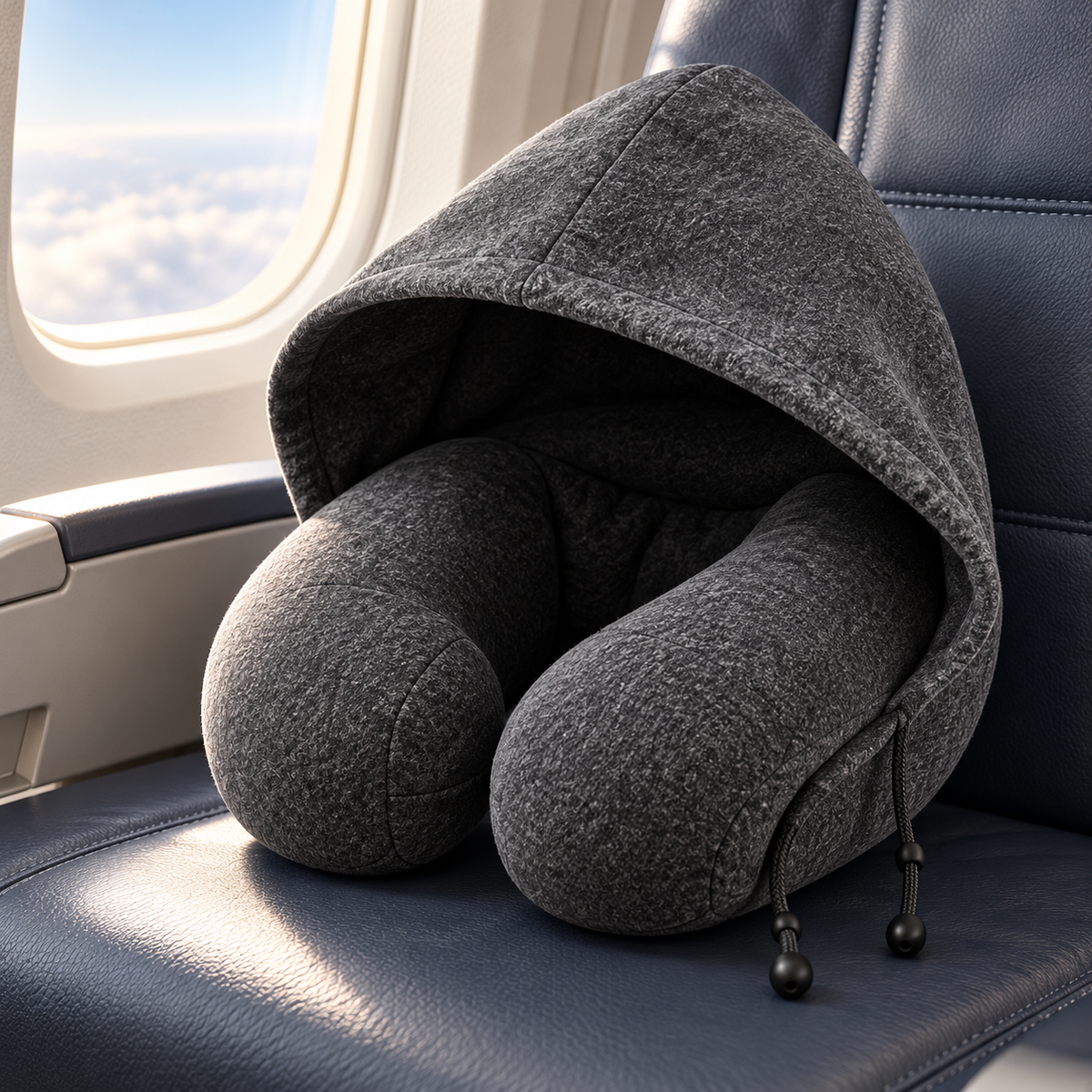 Hooded Memory Foam Travel Neck Pillow