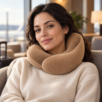 Contoured Memory Foam Travel Neck Pillow