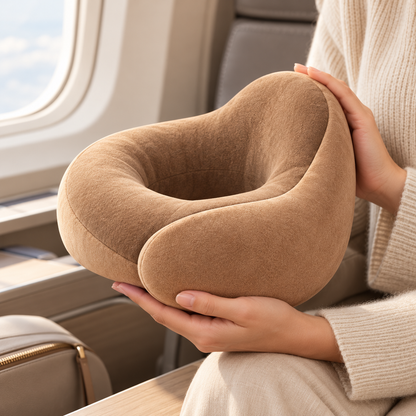 Contoured Memory Foam Travel Neck Pillow