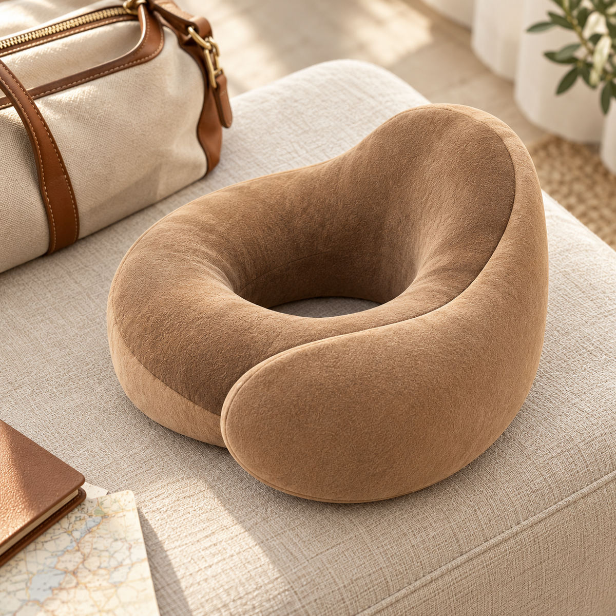 Contoured Memory Foam Travel Neck Pillow