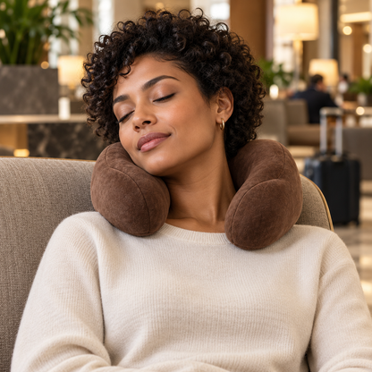 Contoured Memory Foam Travel Neck Pillow