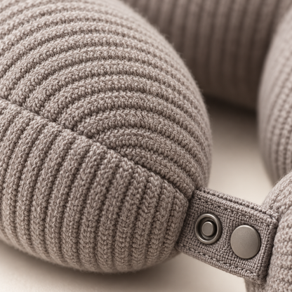 Ribbed Memory Foam Travel Neck Pillow