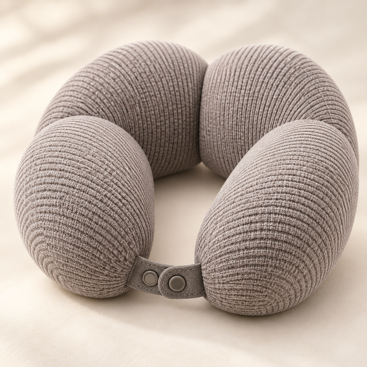 Ribbed Memory Foam Travel Neck Pillow